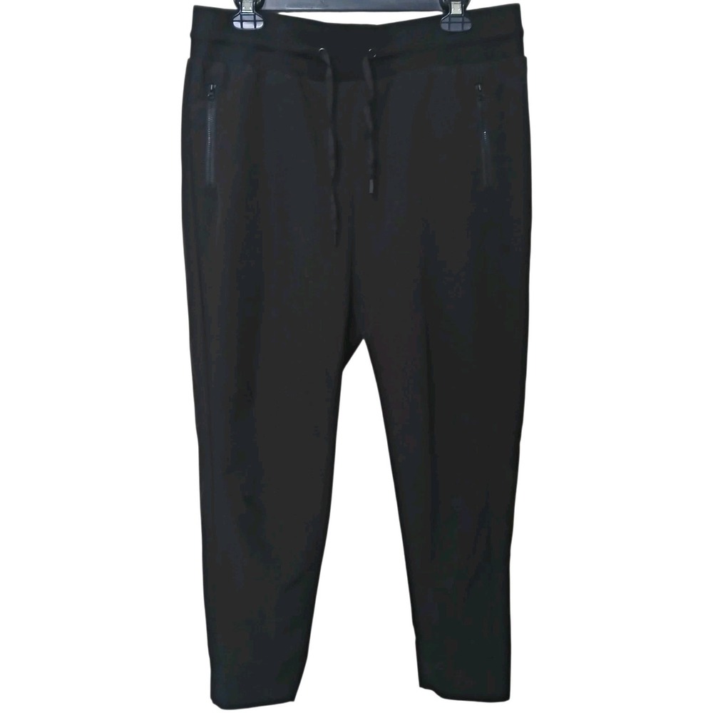 Berkley Jensen Women's Joggers Large Black Stretch Woven Athletic Pants Pockets